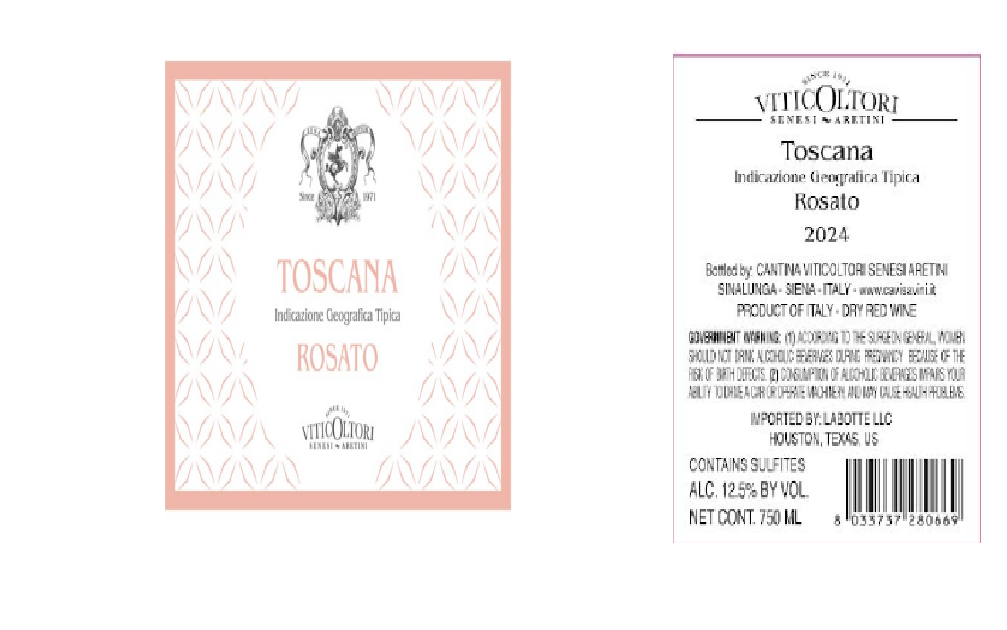 TABC label artwork for VITICOLTORI SENESI ARETINI TOSCANA ROSATO