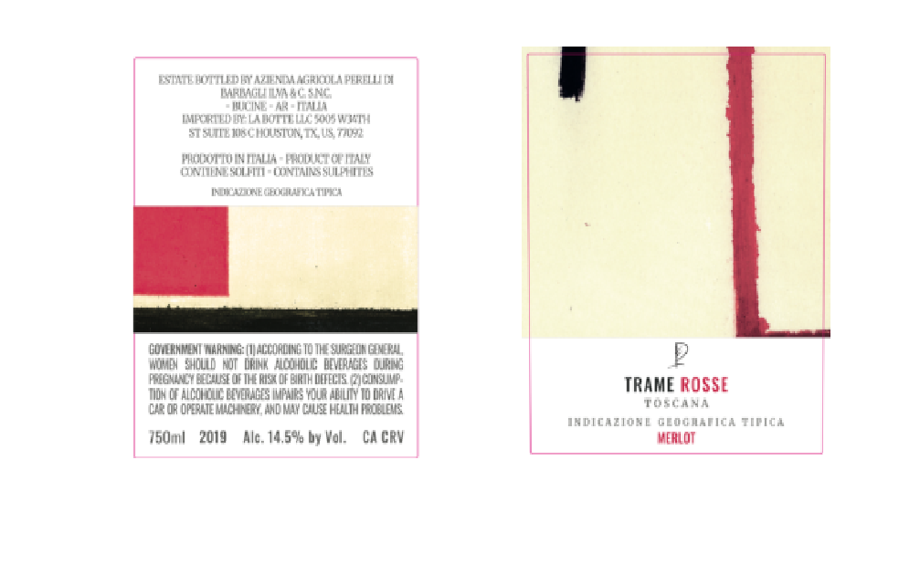 TABC label artwork for TRAME ROSSE MERLOT TOSCANA