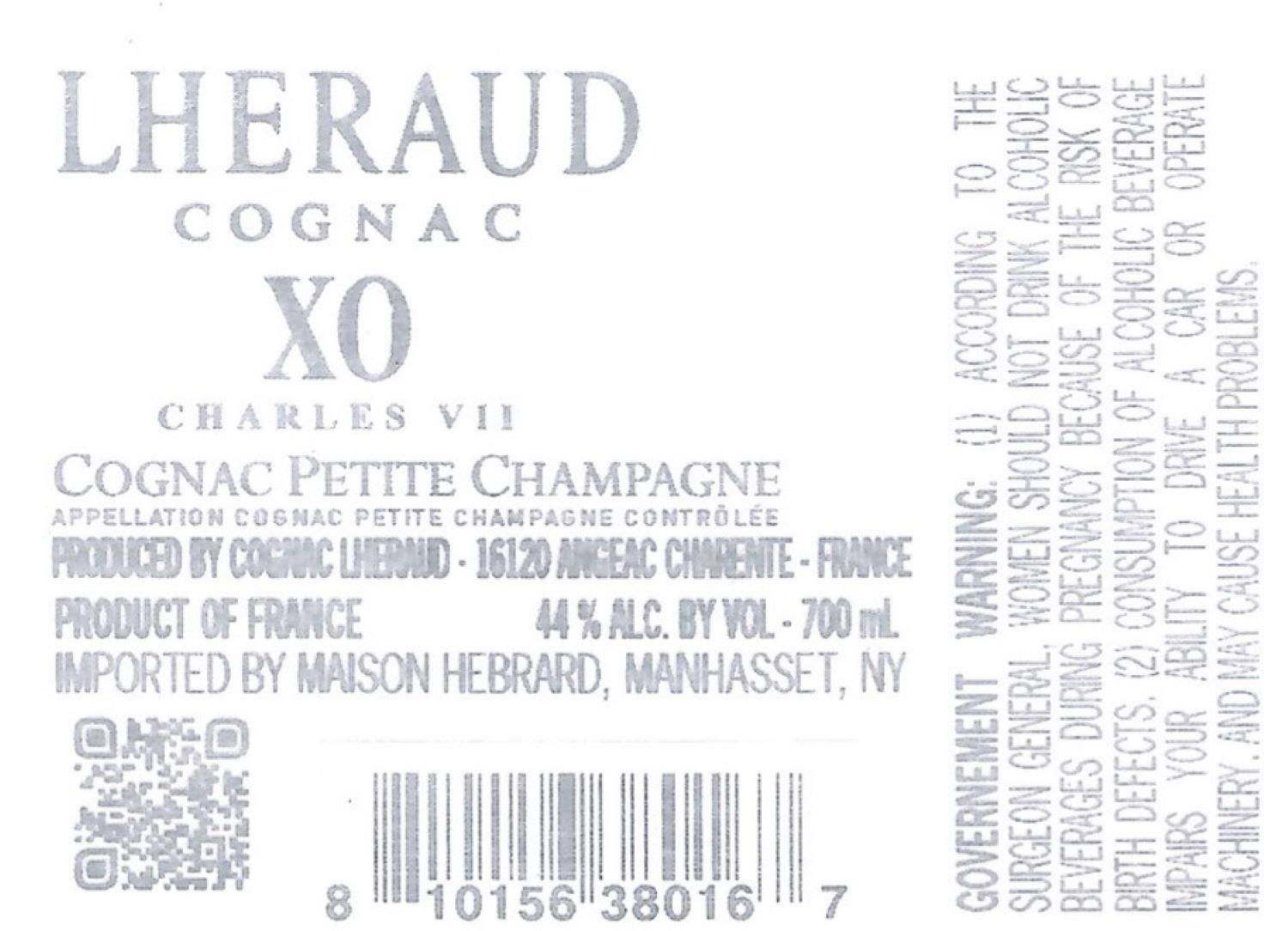 TABC label artwork for Cognac Lheraud Xo Charles Vii