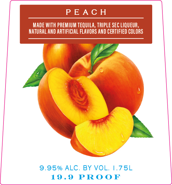 TABC label artwork for 1800 The Ultimate Margarita Peach Ready to Serve