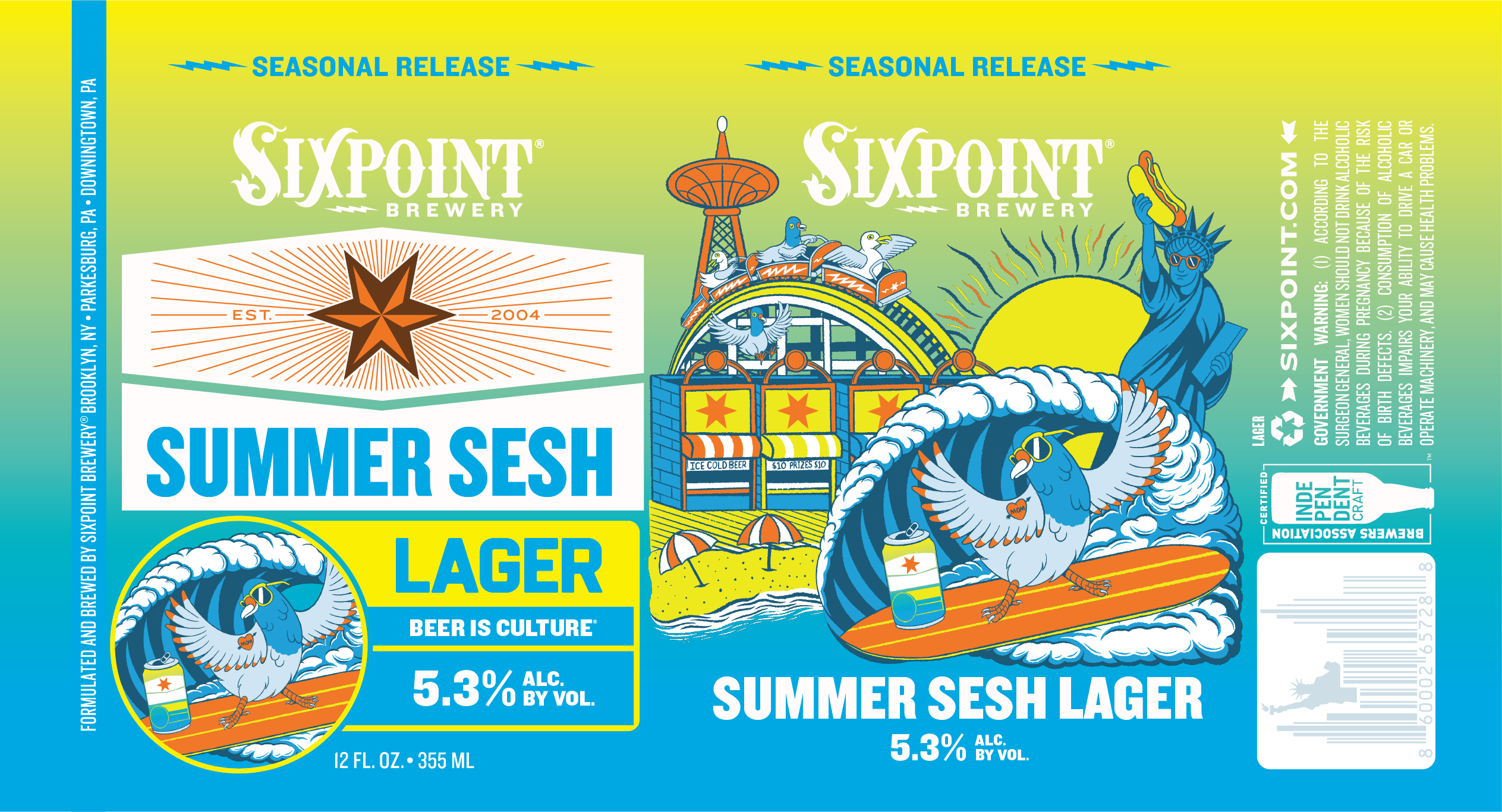 TABC label artwork for SIXPOINT SUMMER SESH LAGER CAN