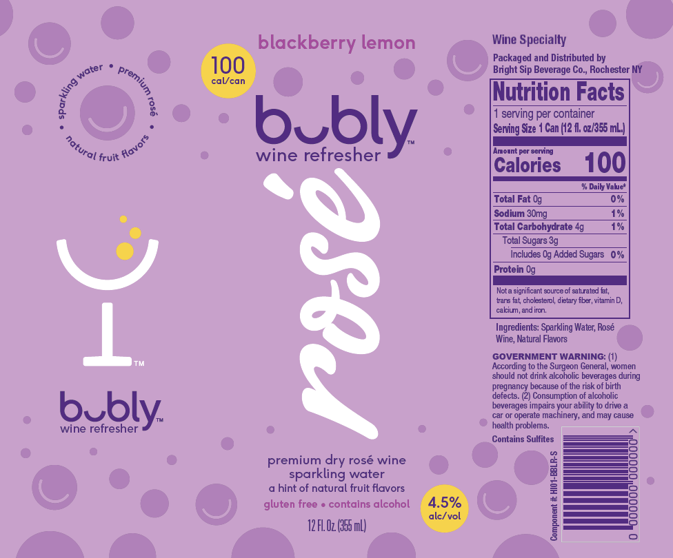 TABC label artwork for Bubly Wine Refresher Blackberry Lemon