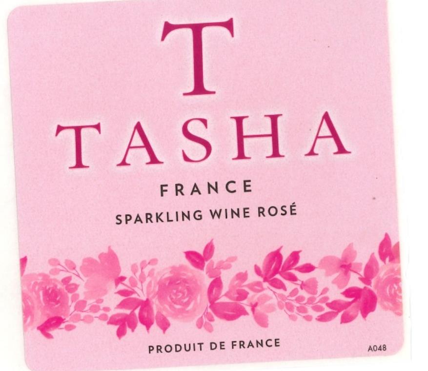 TABC label artwork for Tasha Sparkling Rose France