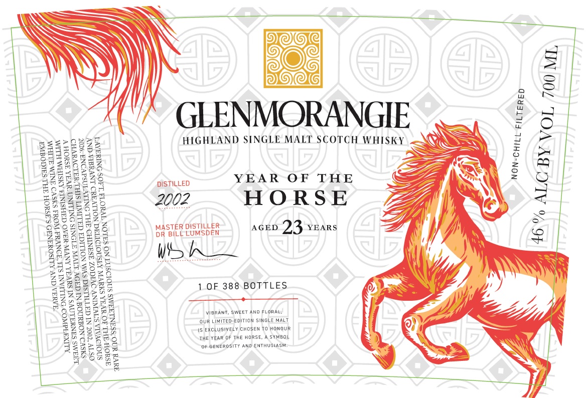 TABC label artwork for Glenmorangie 23YO Horse Lunar New Year 2026