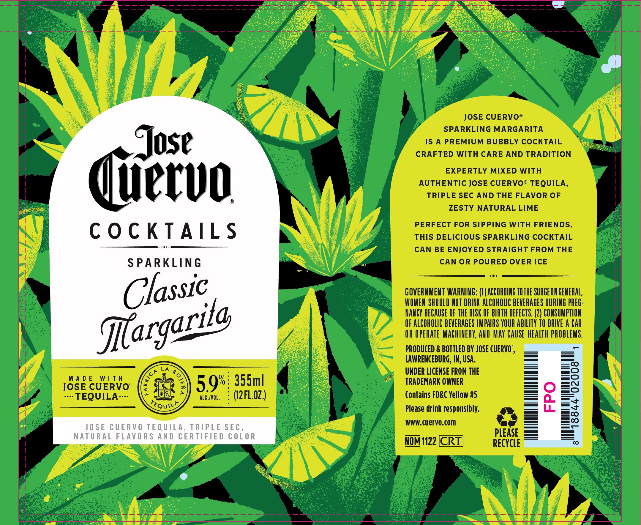 TABC label artwork for JOSE CUERVO COCKTAILS SPARKLING CLASSIC MARGARITA