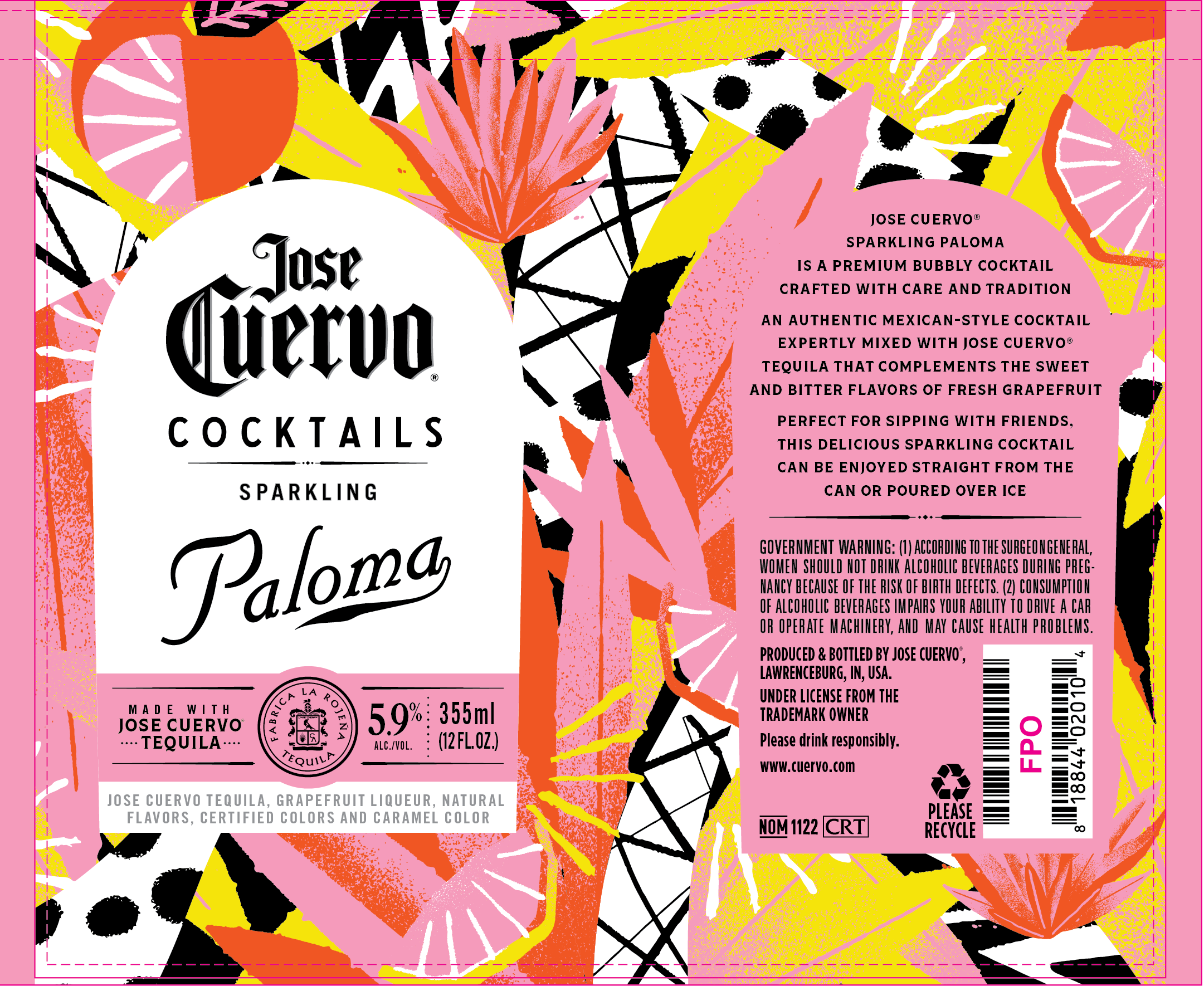 TABC label artwork for JOSE CUERVO COCKTAIL SPARKLING PALOMA