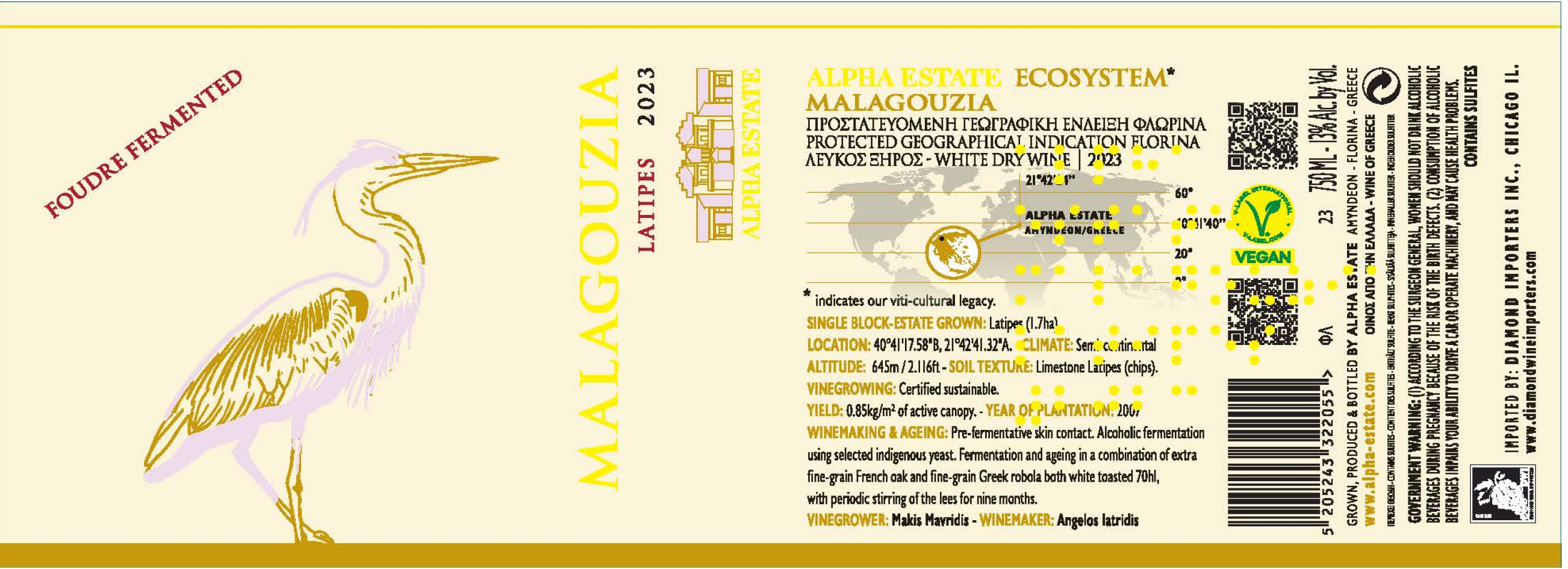 TABC label artwork for ALPHA ESTATE ECOSYSTEM