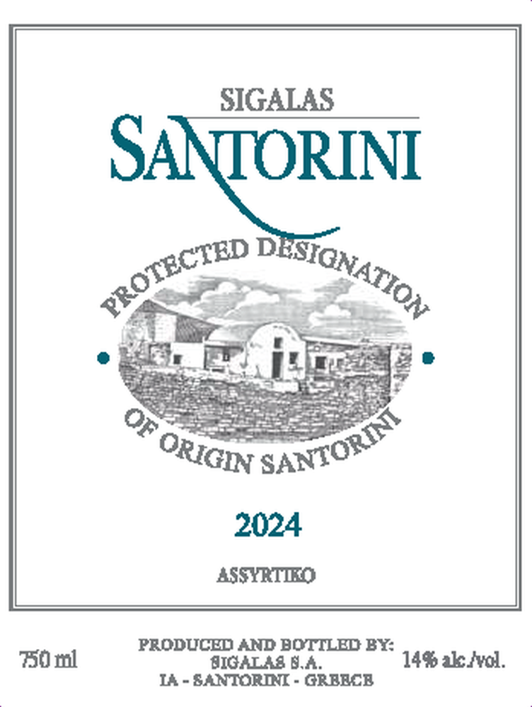 TABC label artwork for SIGALAS SANTORINI ASSYRTIKO