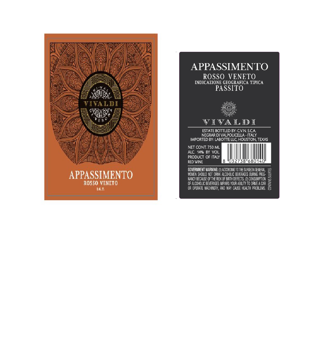 TABC label artwork for VIVALDI APPASSIMENTO ROSSO VENETO PASSITO