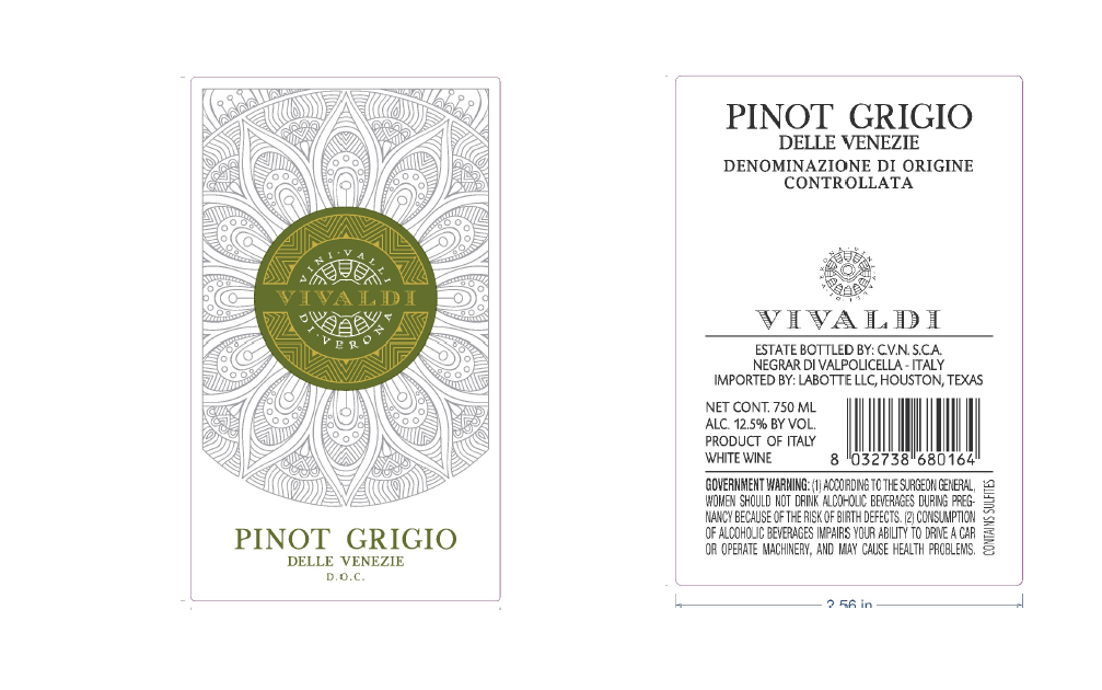 TABC label artwork for VIVALDI PINOT GRIGIO