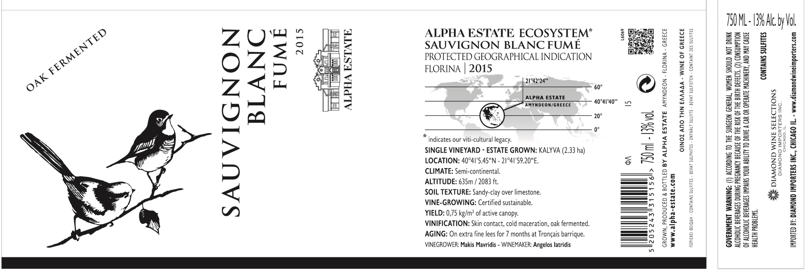 TABC label artwork for Alpha Estate Sauvignon Blanc
