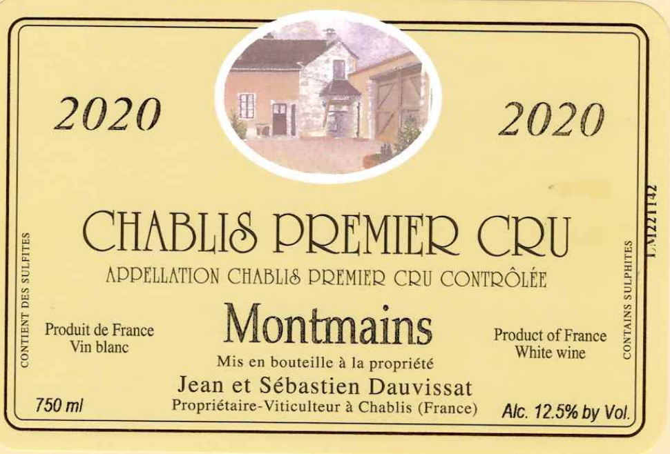 TABC label artwork for Jean & Sebastien Dauvissat Chablis 1er Cru Montmains