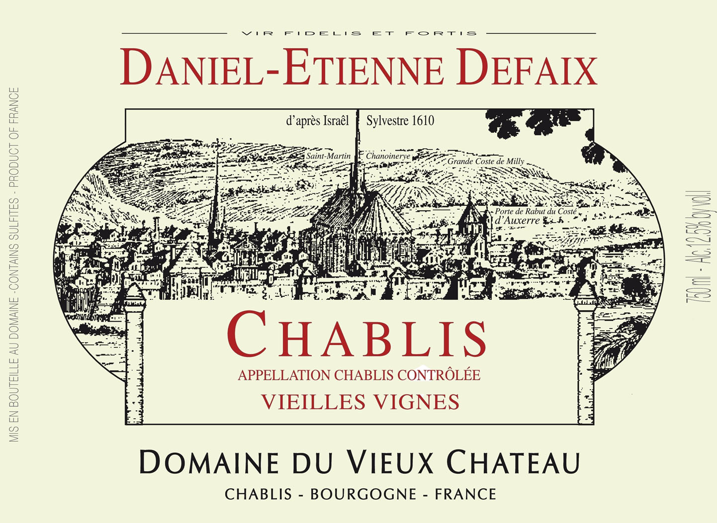 TABC label artwork for Daniel-Etienne Defaix Chablis Vieilles Vignes
