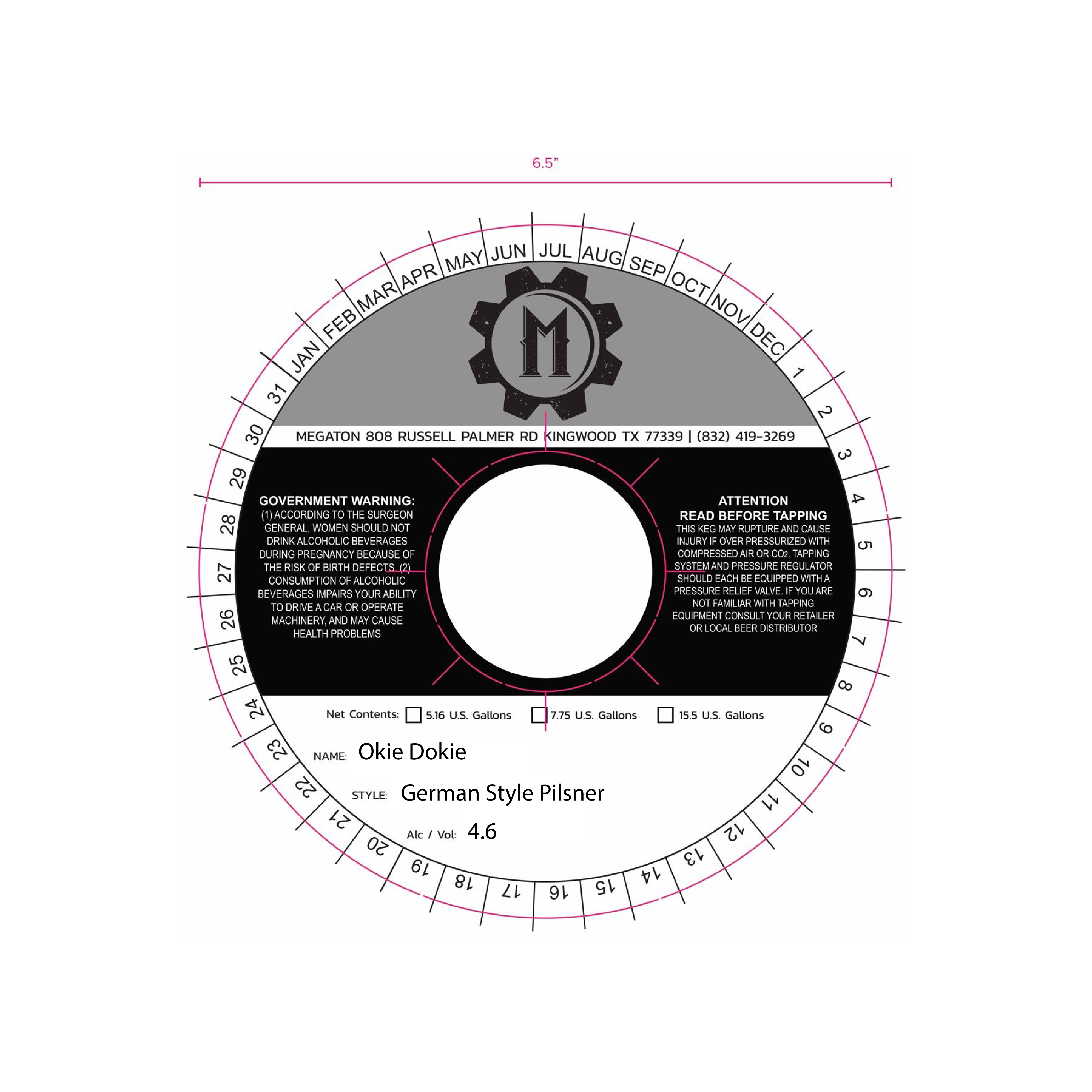 TABC label artwork for Okie Dokie