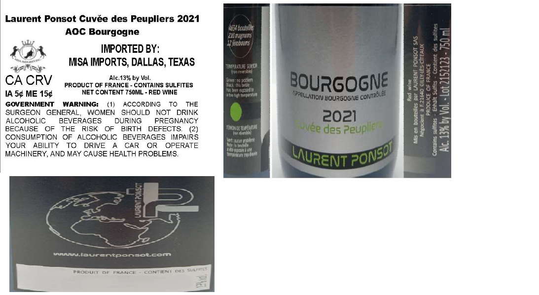 TABC label artwork for LAURENT PONSOT CUVEE DES PEUPLIERS