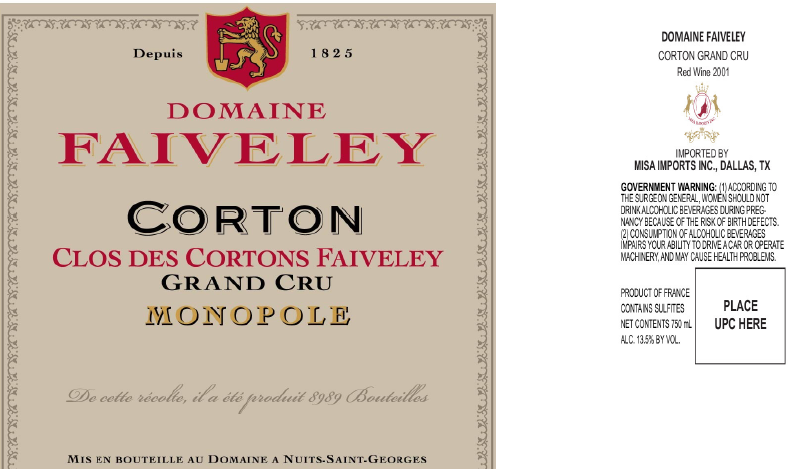 TABC label artwork for DOMAINE FAIVELEY CLOS DES CORTONS