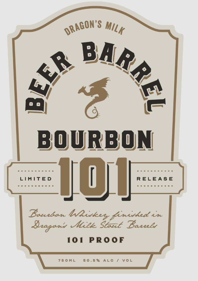 TABC label artwork for DRAGON'S MILK BEER BARREL BOURBON 101