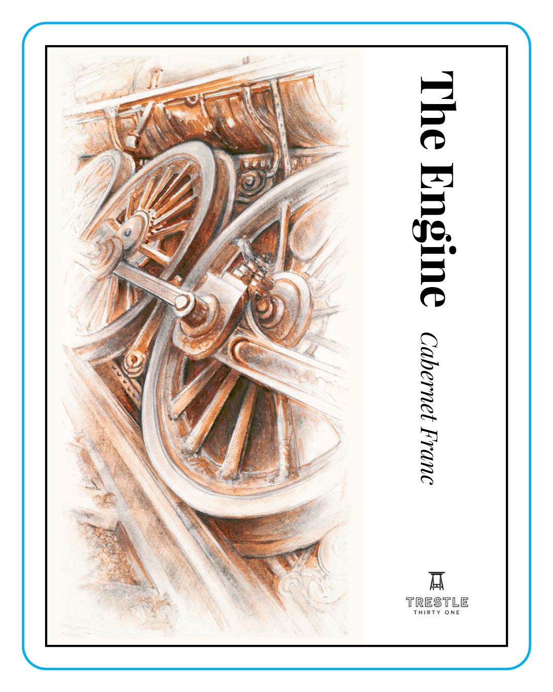 TABC label artwork for The Engine by Trestle Thirty One Cabernet Franc Finger Lakes