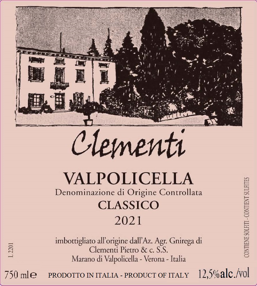 TABC label artwork for Pietro Clementi Valpolicella Classico