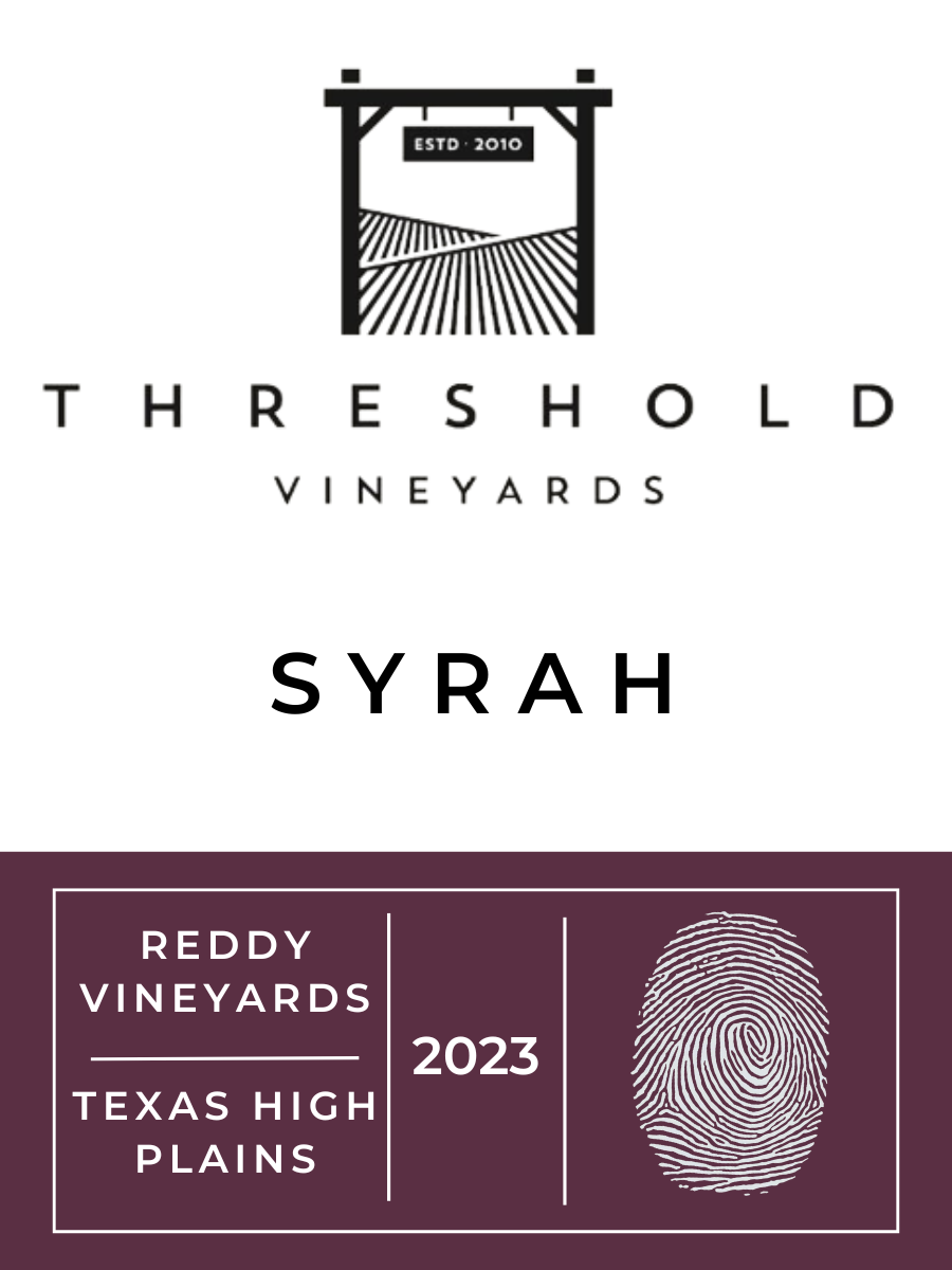 TABC label artwork for Threshold Vineyards Syrah