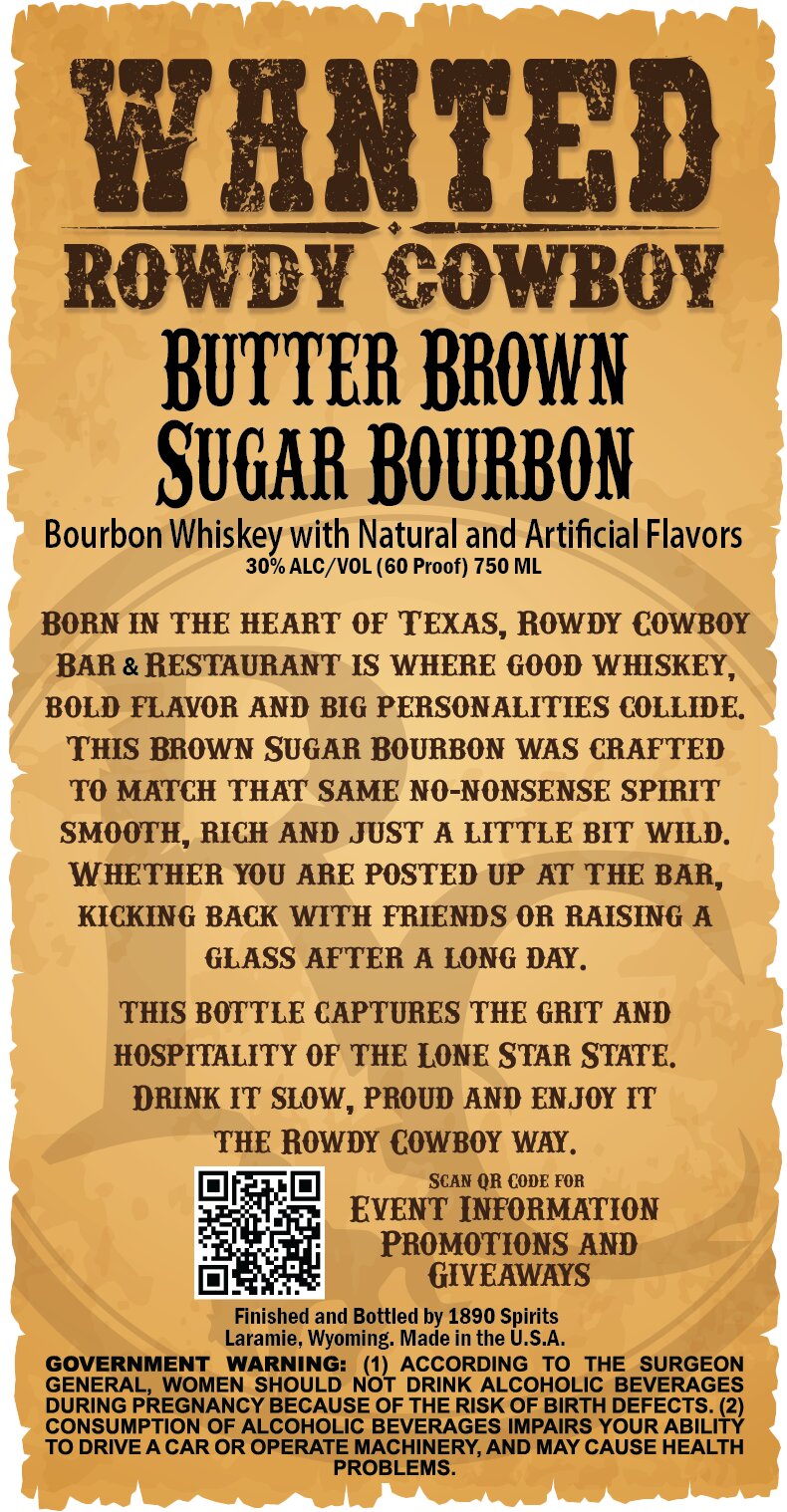 TABC label artwork for Rowdy Cowboy