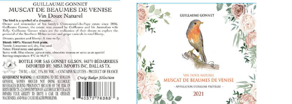 TABC label artwork for GUILLAUME GONNET VIN DOUX NATUREL