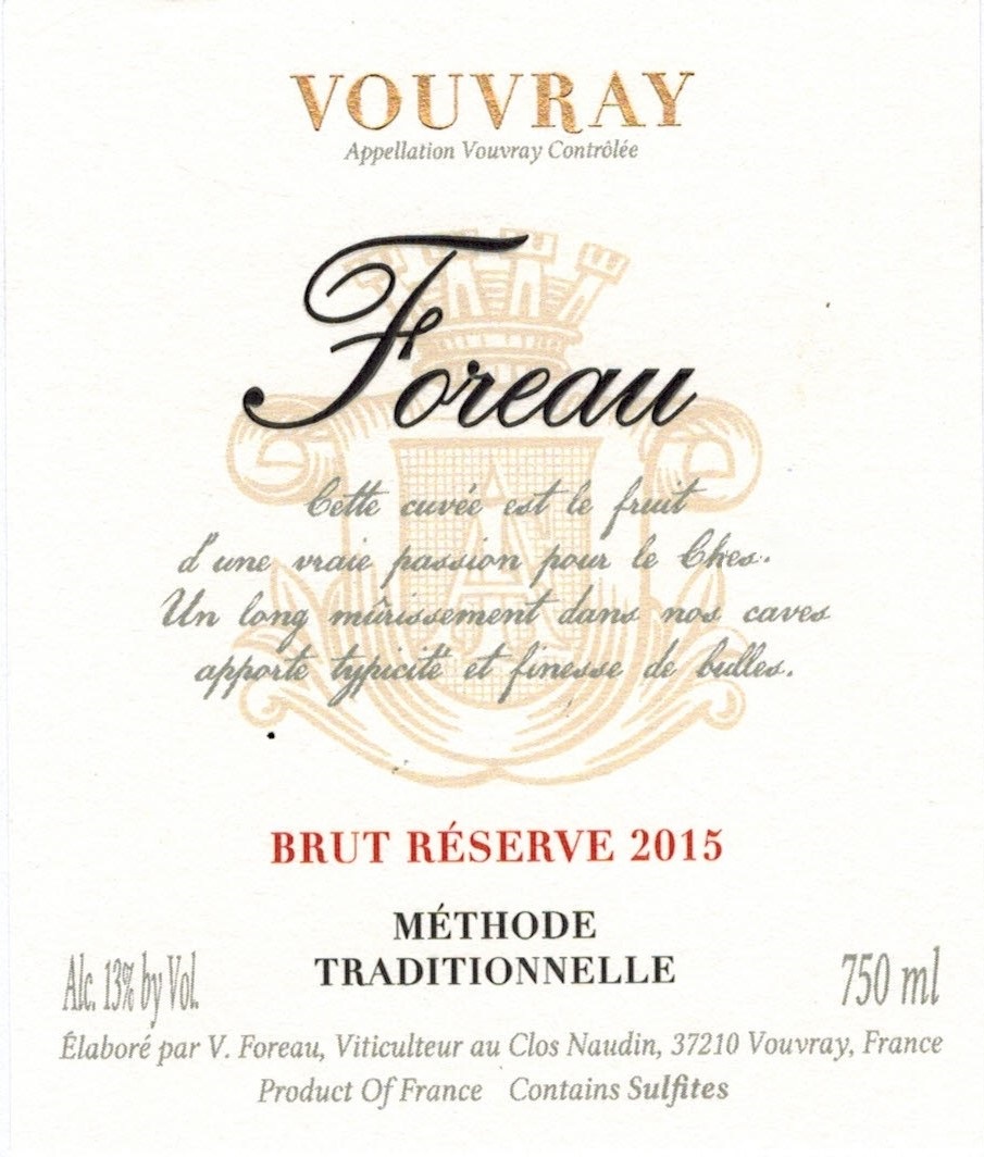 TABC label artwork for Foreau Vouvray Brut Methode Traditionnelle Reserve