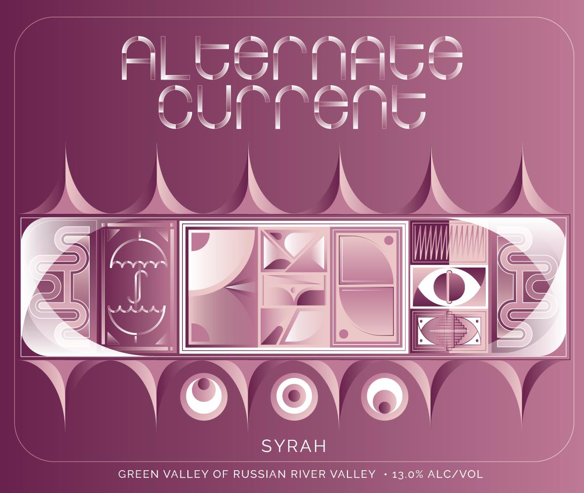 TABC label artwork for Alternate Current, Syrah, Green Valley