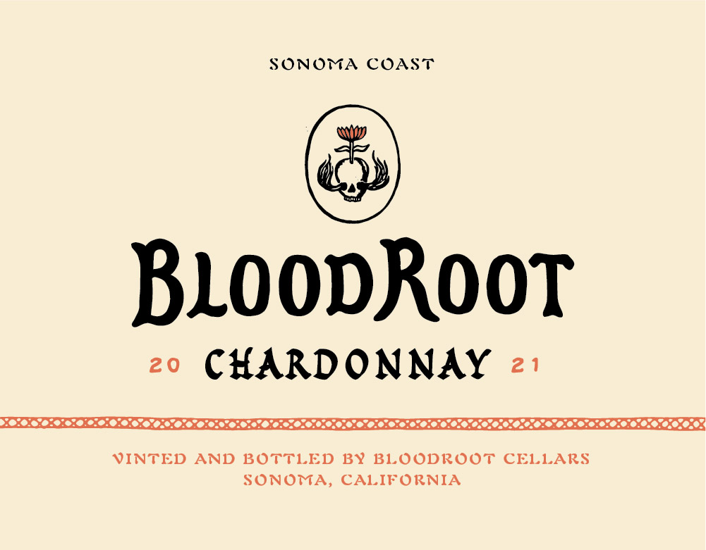 TABC label artwork for BloodRoot Chardonnay Sonoma Coast