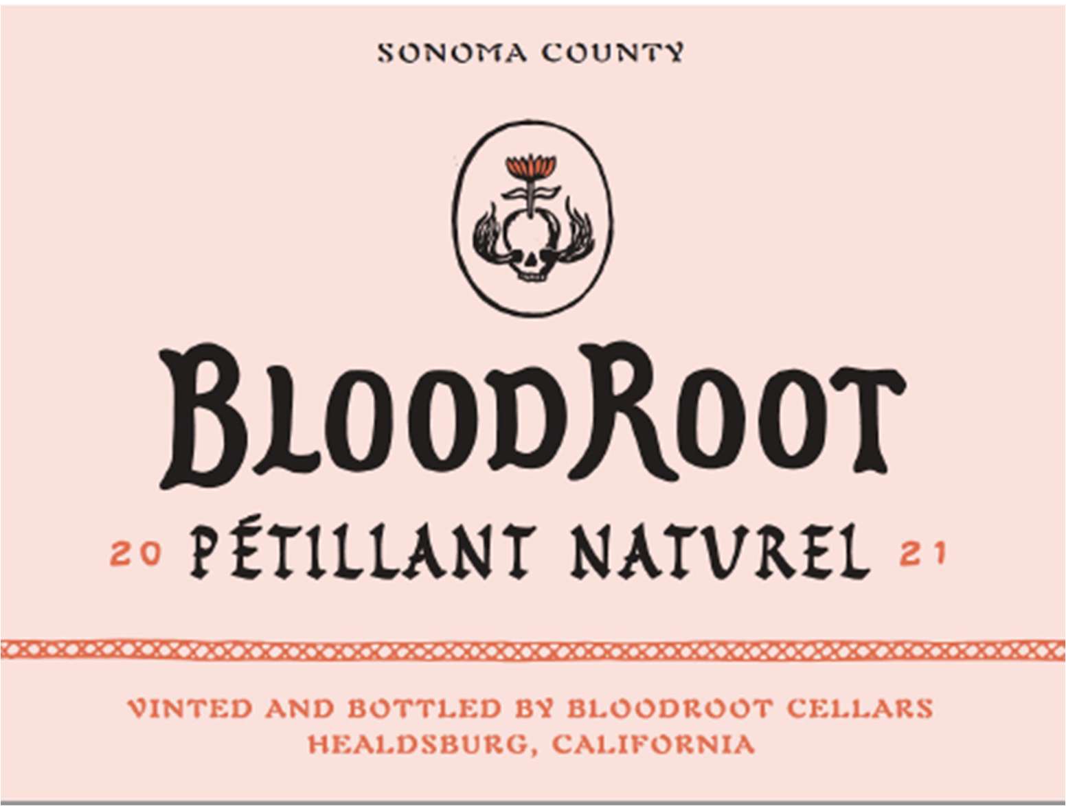 TABC label artwork for BloodRoot Sparkling Rose Wine Sonoma County