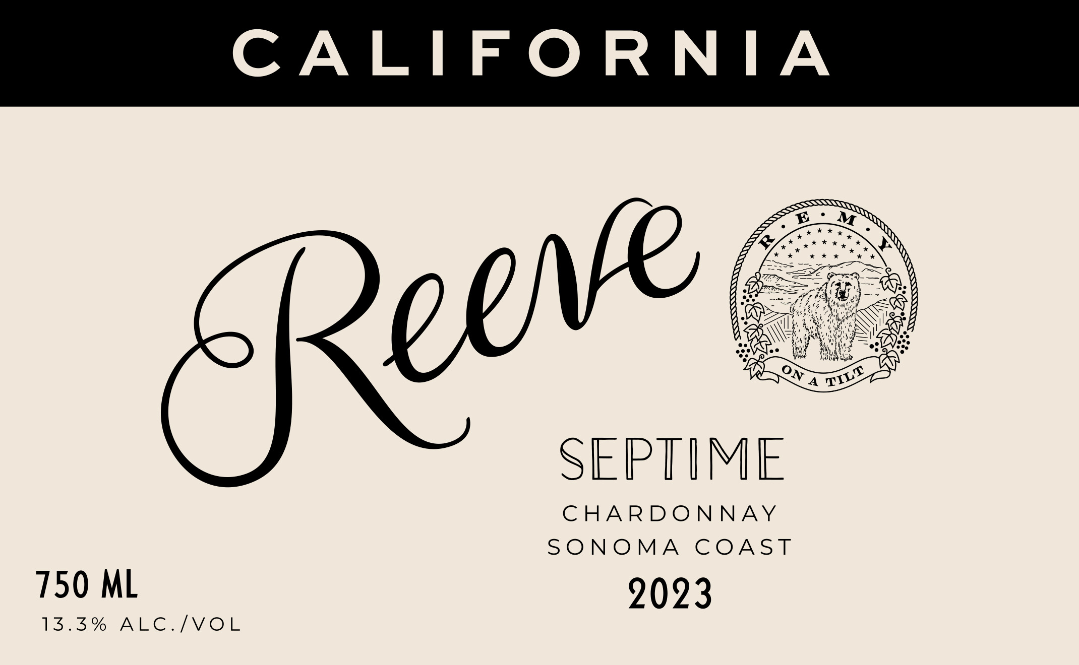 TABC label artwork for Reeve Wines Septime Chardonnay Sonoma Coast
