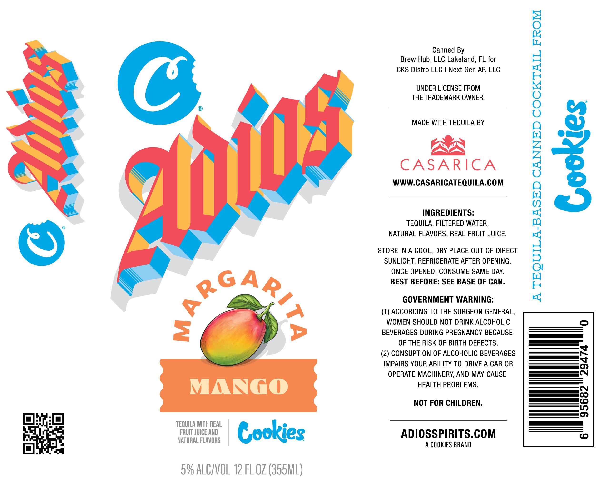 TABC label artwork for Adios Margarita Mango