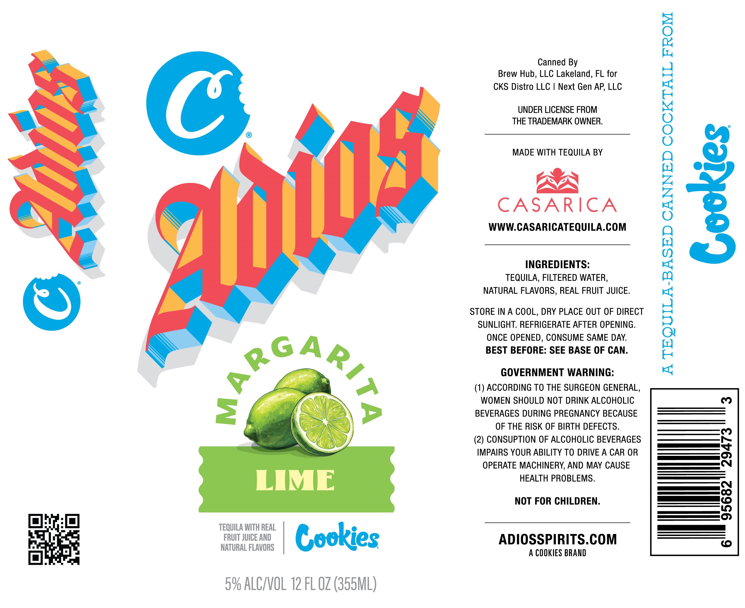 TABC label artwork for Adios Margarita Lime