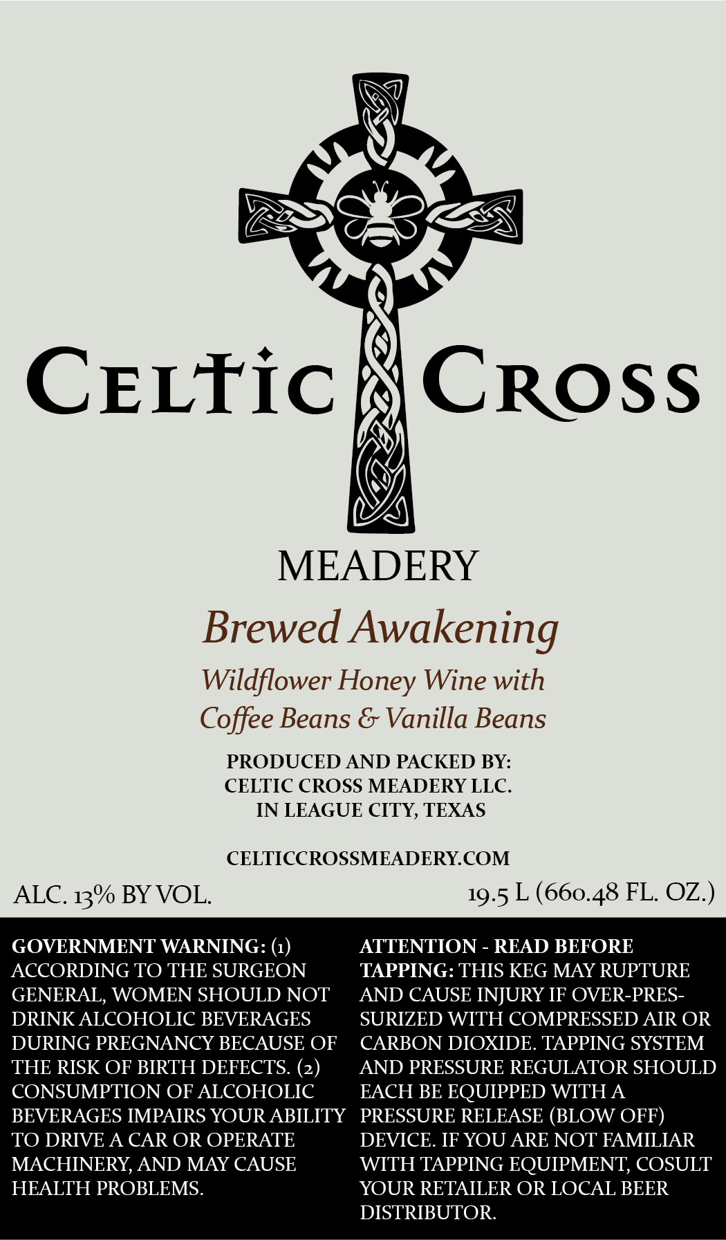 TABC label artwork for Brewed Awakening
