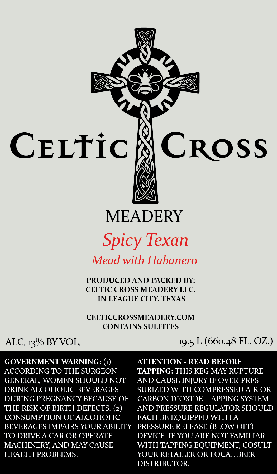 TABC label artwork for Spicy Texan