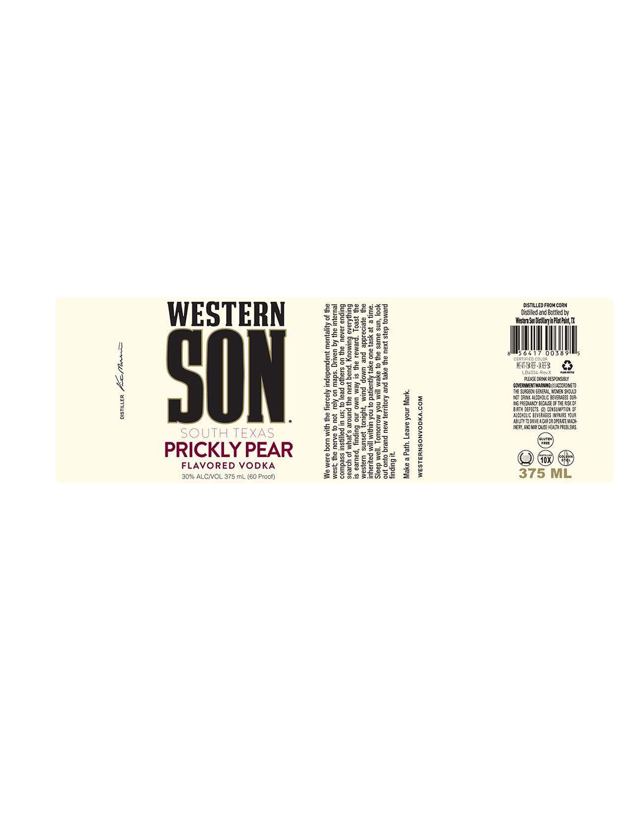 TABC label artwork for Western Son South Texas Prickly Pear 375ml