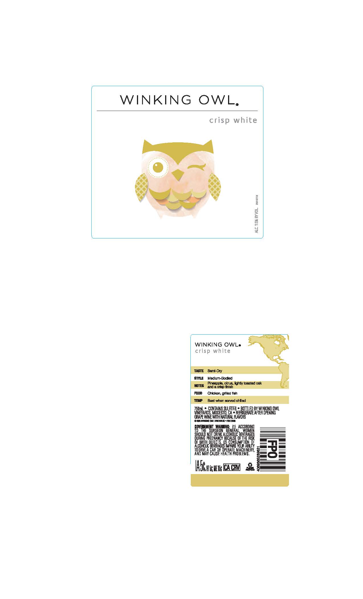 TABC label artwork for Winking Owl Crisp White