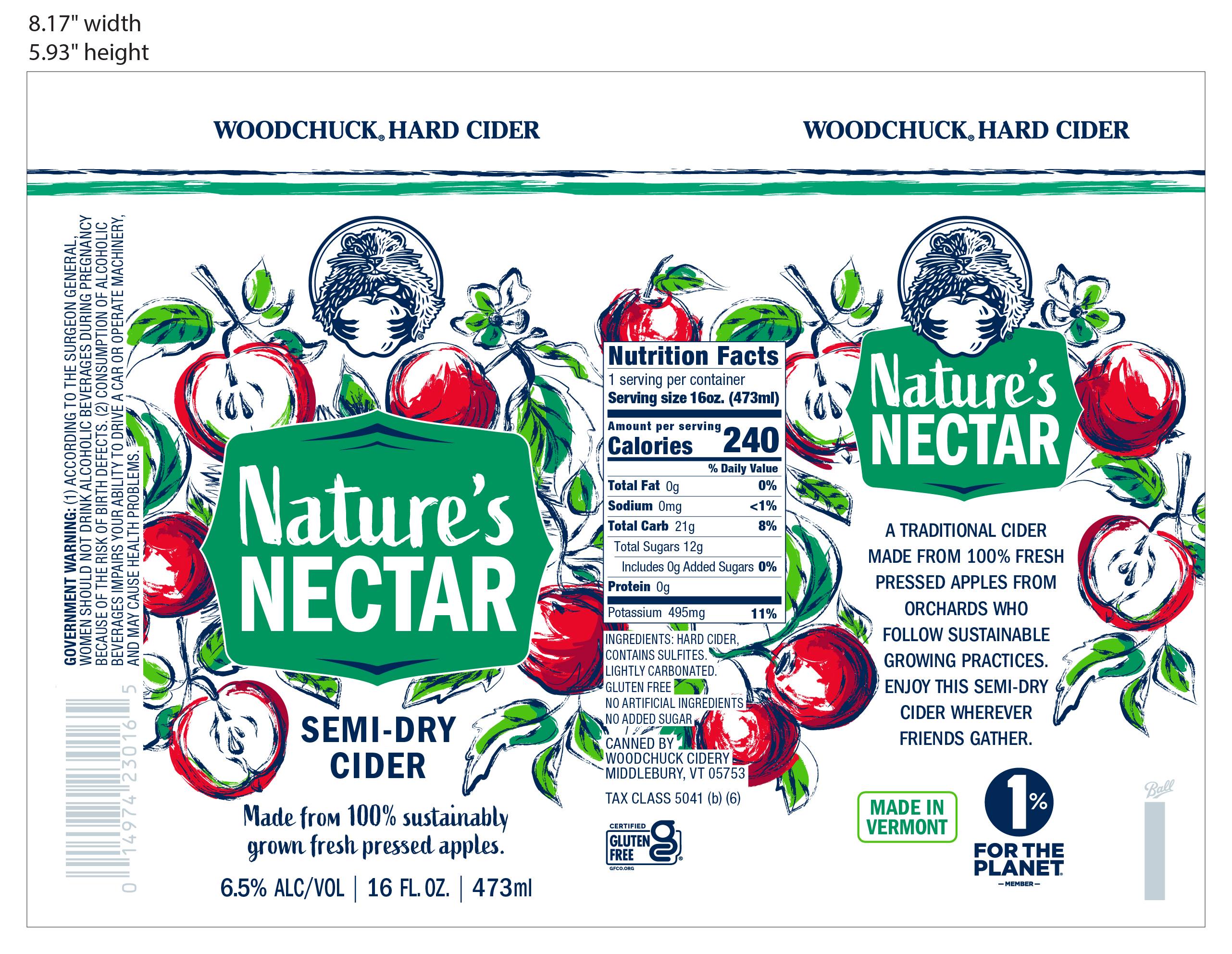 TABC label artwork for Woodchuck Nature's Nectar