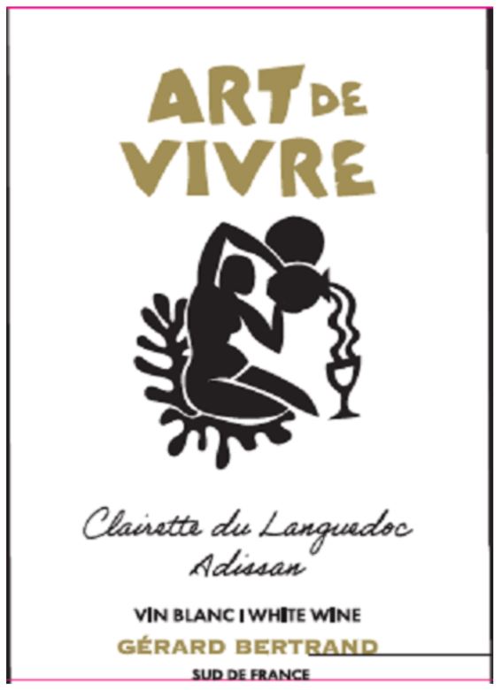 TABC label artwork for GERARD BERTRAND ART DE VIVRE CLAIRETTE DU LANGUEDOC ADISSAN