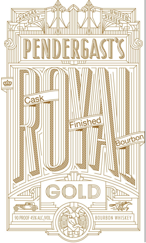 TABC label artwork for Pendergast's Royal Gold
