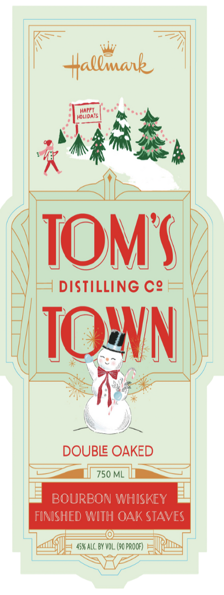 TABC label artwork for Double Oaked Bourbon Hallmark Holiday Edition