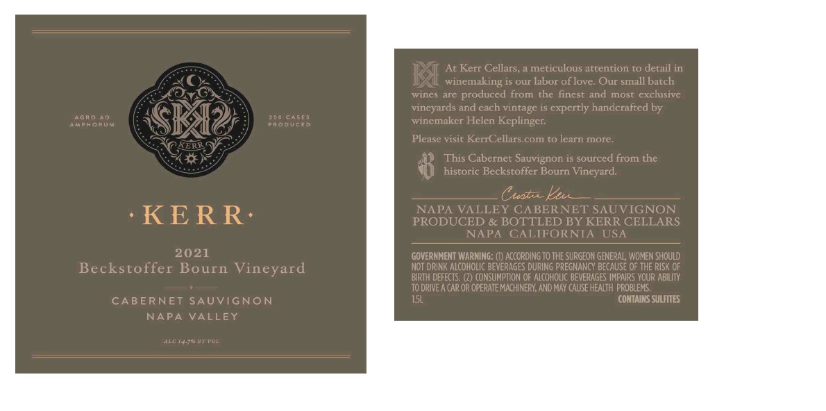 TABC label artwork for KERR BECKSTOFFER BOURN VINEYARD NV CABERNET SAUVIGNON