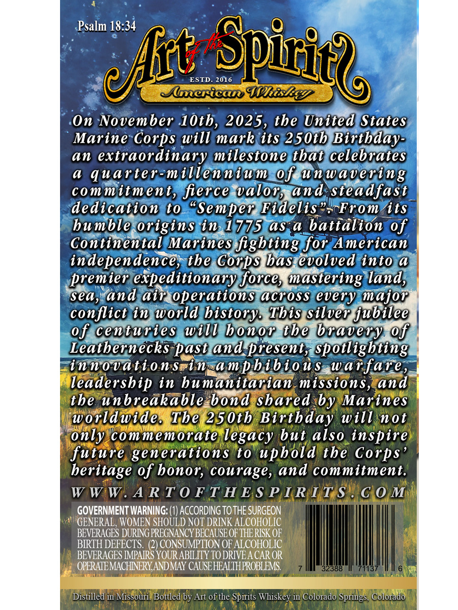 TABC label artwork for ART OF THE SPIRITS AMERICAN WHISKEY 250TH BIRTHDAY