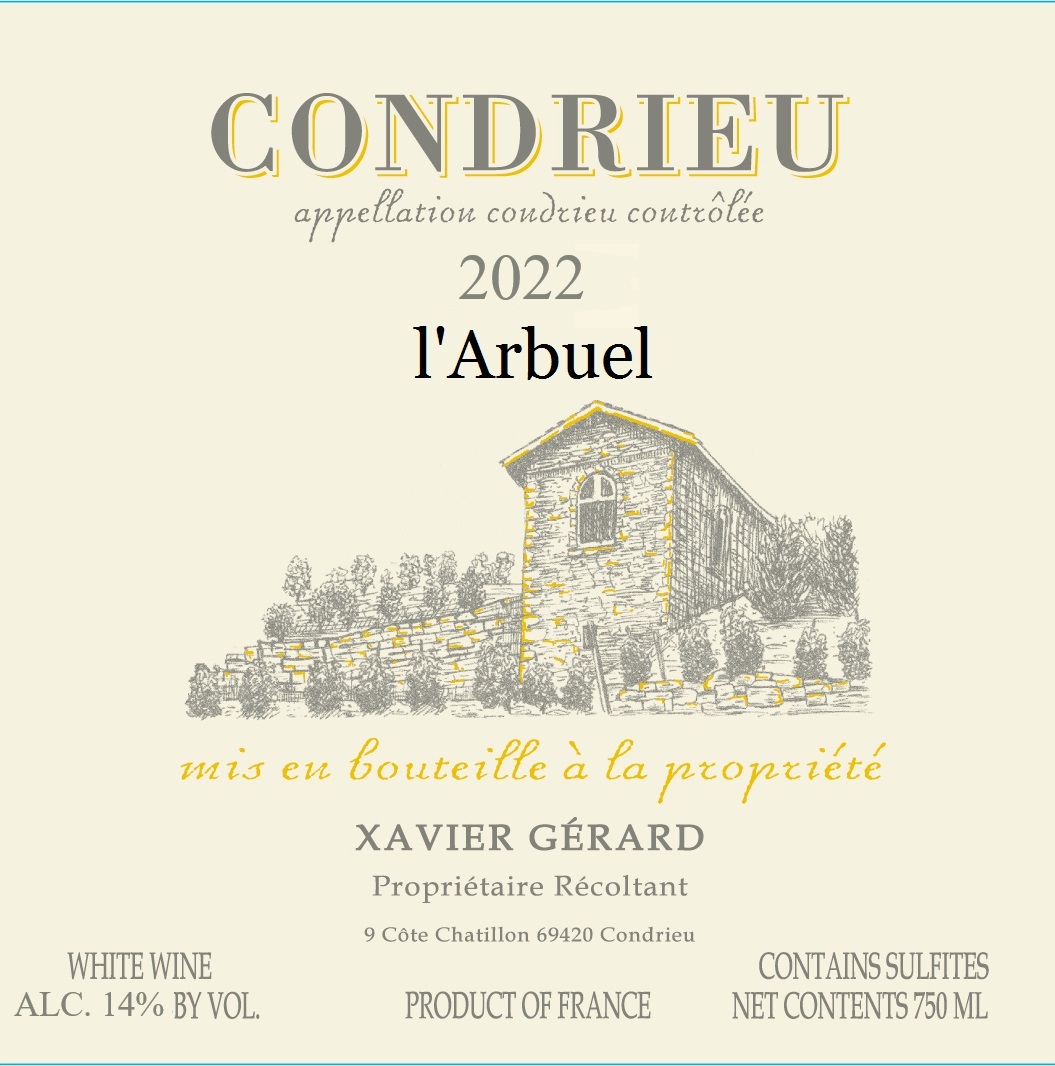 TABC label artwork for Xavier Gerard Condrieu L'Arbuel