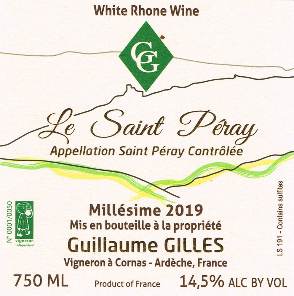 TABC label artwork for Guillaume Gilles Saint-Peray