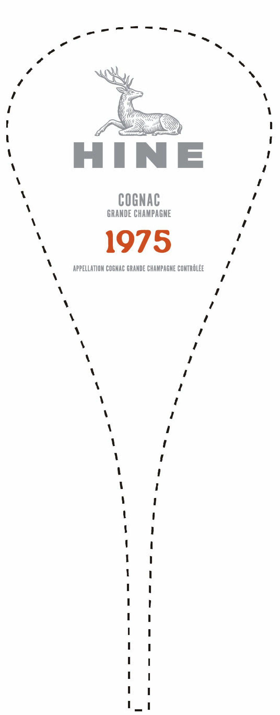 TABC label artwork for Thomas Hine Grand Champagne Cognac 1975