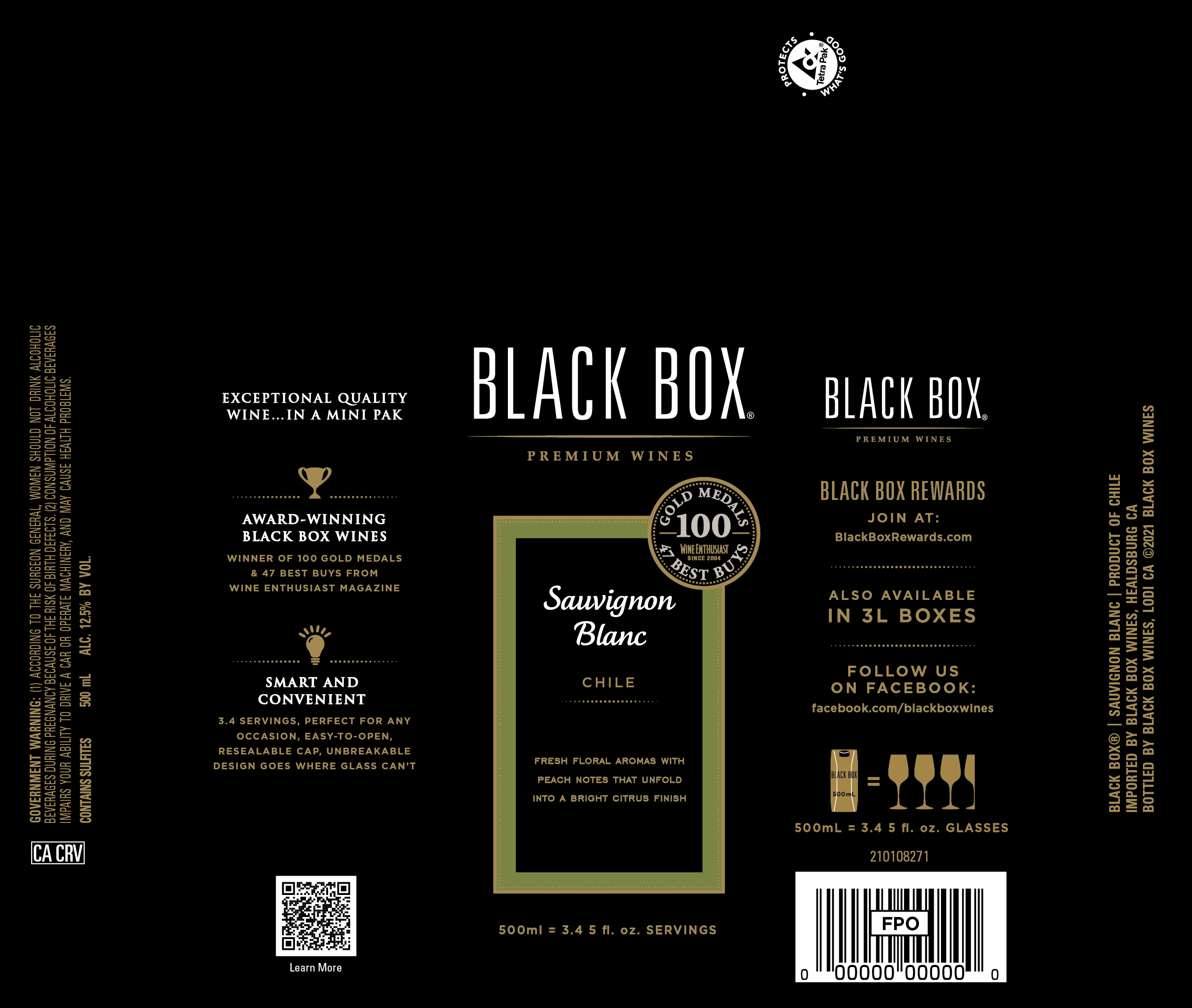TABC label artwork for Black Box Sauvignon Blanc Chile