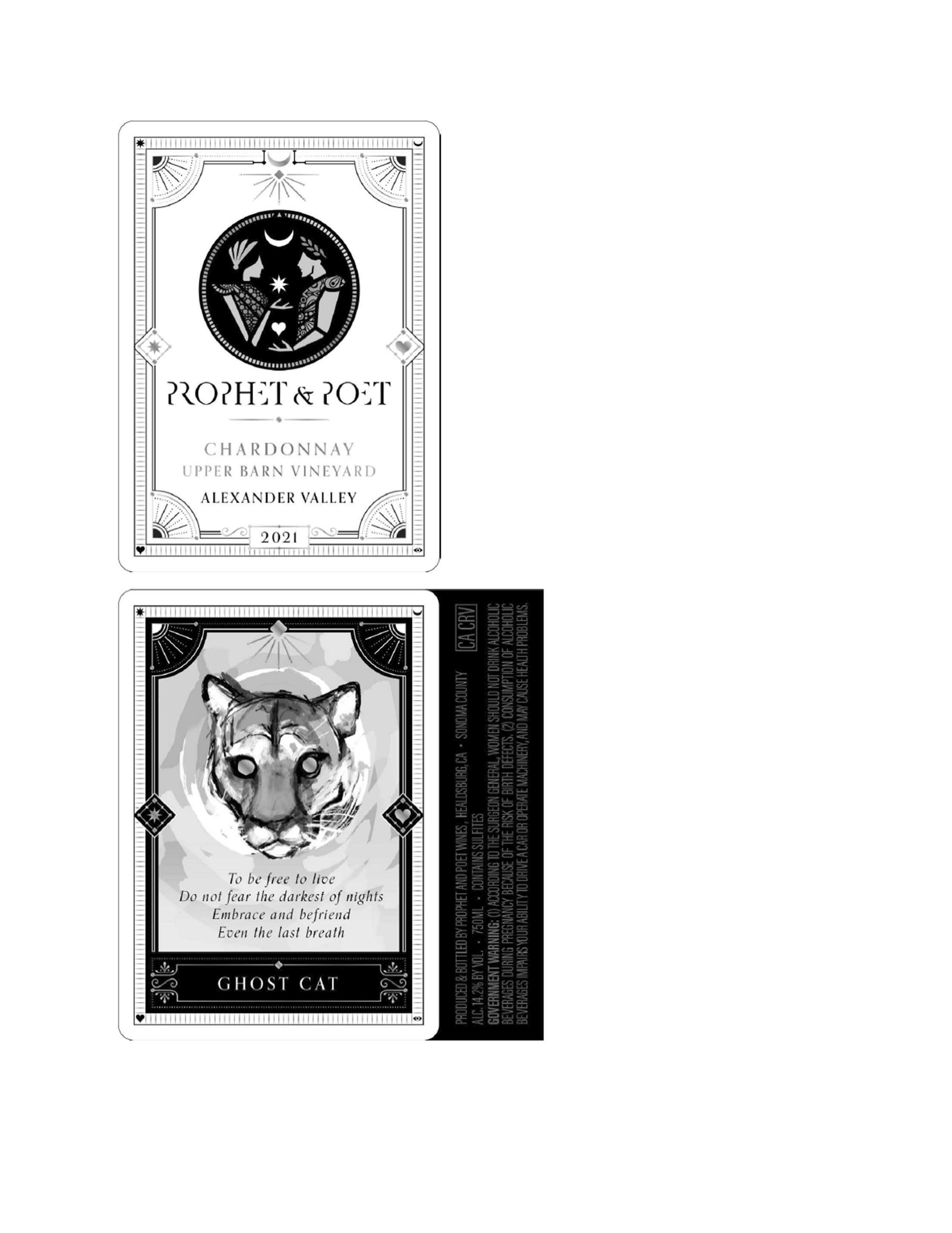 TABC label artwork for Prophet & Poet Ghost Cat Chardonnay