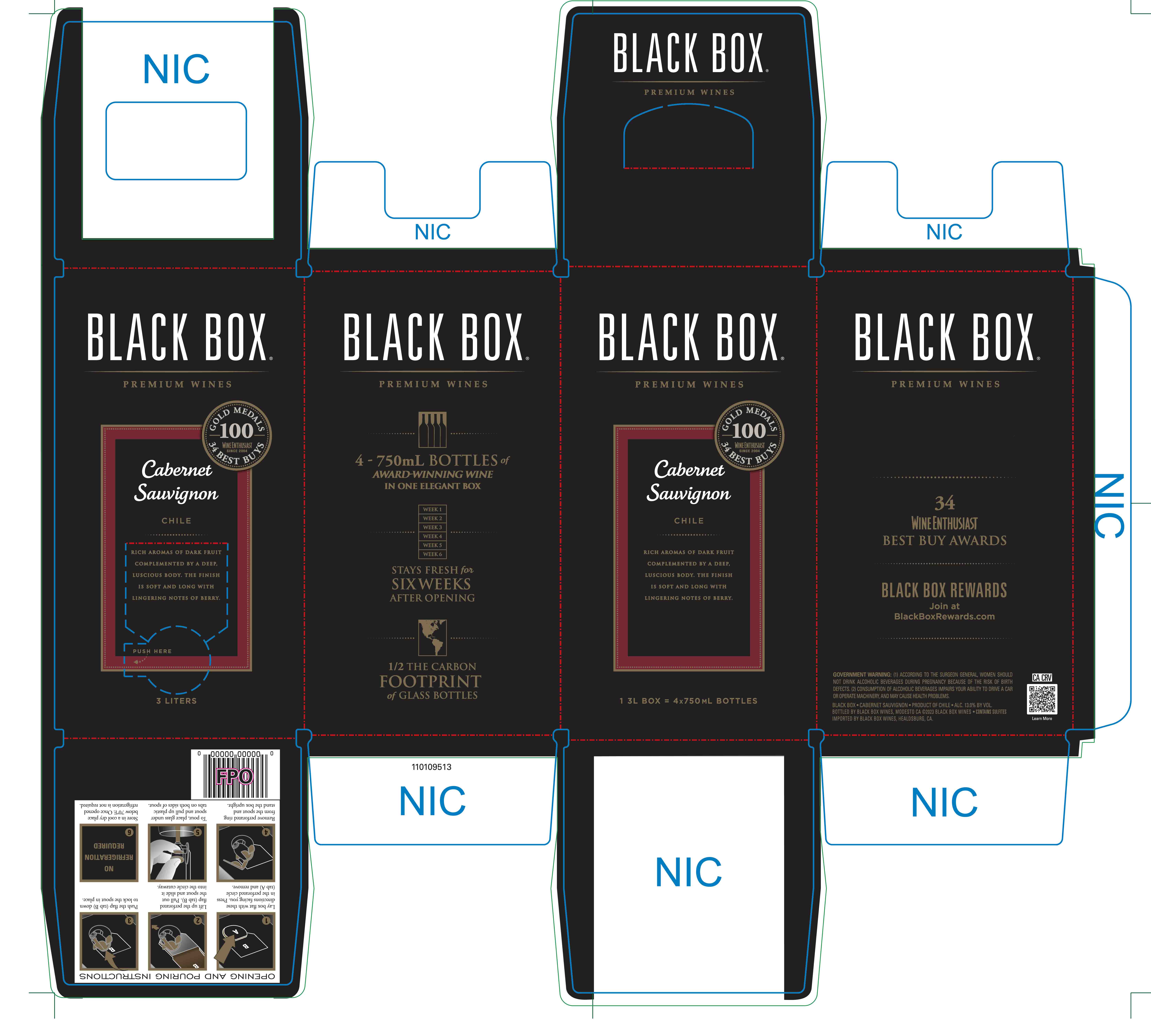 TABC label artwork for Black Box Cabernet Sauvignon Chile