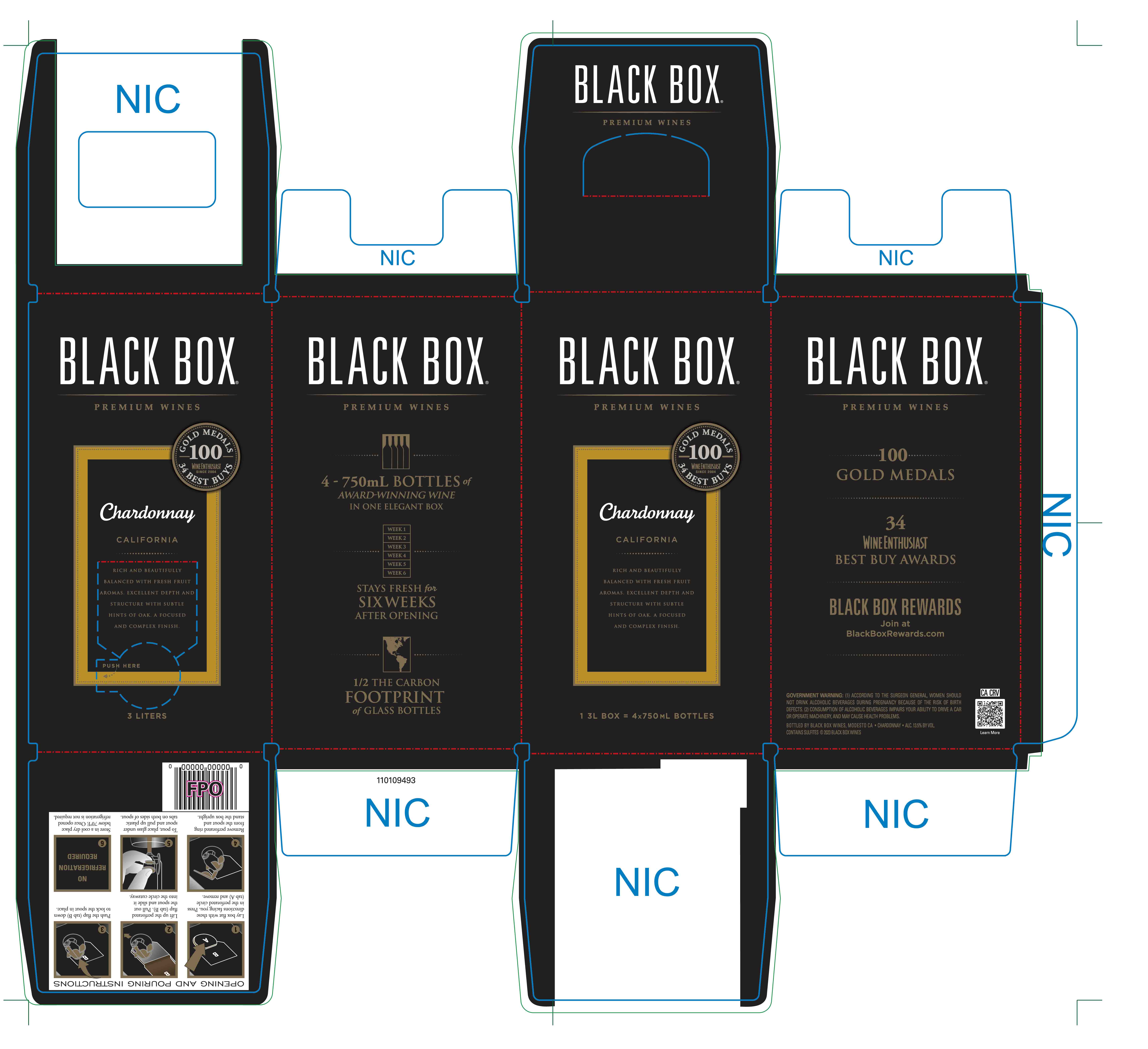 TABC label artwork for Black Box Chardonnay California